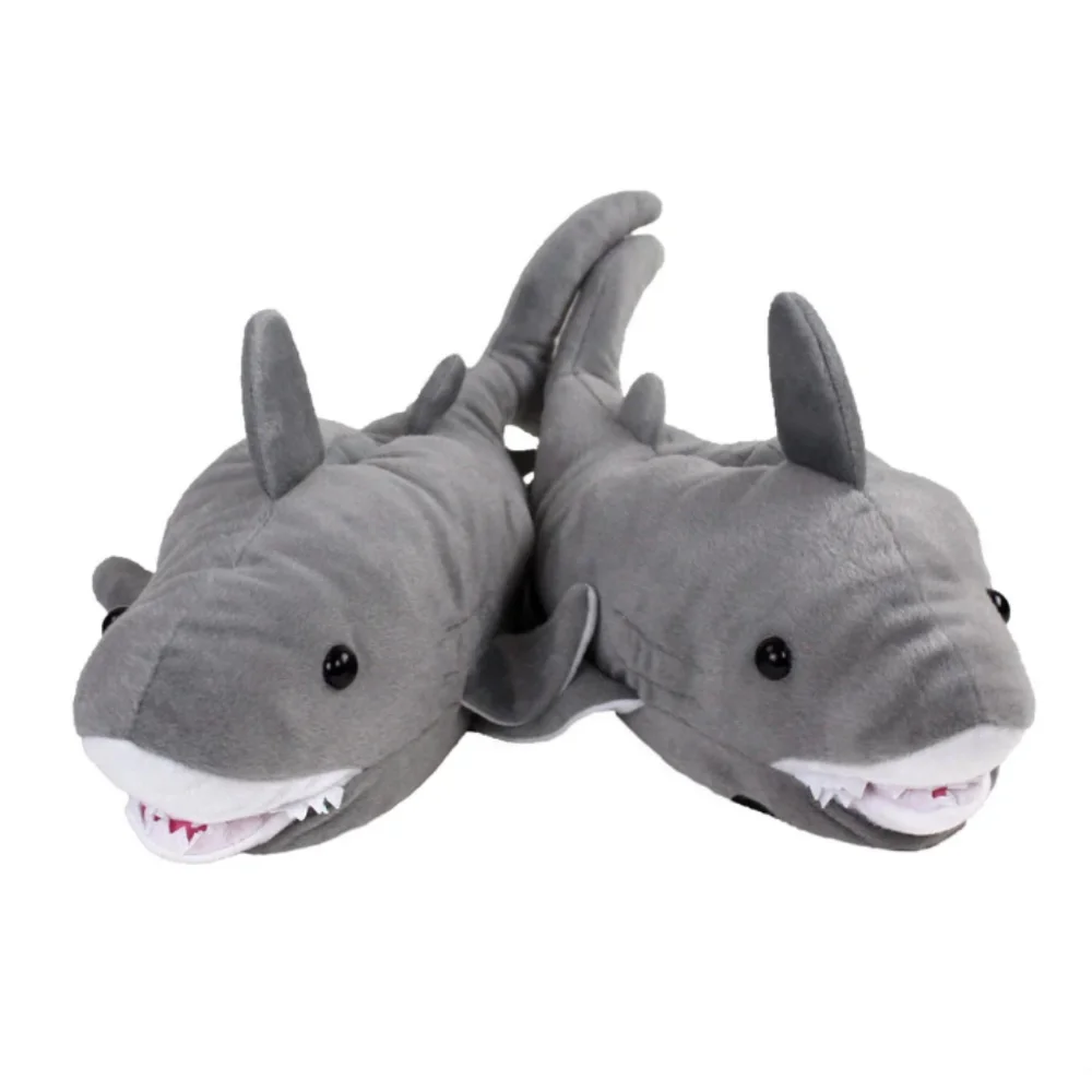 Comfy Feet Shark Animal Gray Kids Slippers